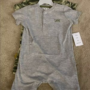 LEE Baby GREY/CAMO Romper 2 Piece Set NWT 24 MONTH